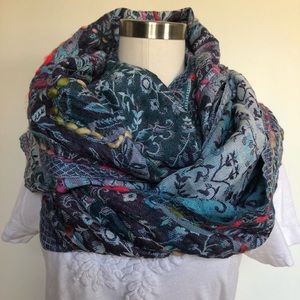 Embroidered infinity scarf by Raj